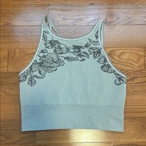 Athleta Gray Floral Tank Top